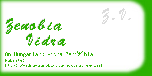 zenobia vidra business card